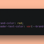 A snippet of CSS code showing variables