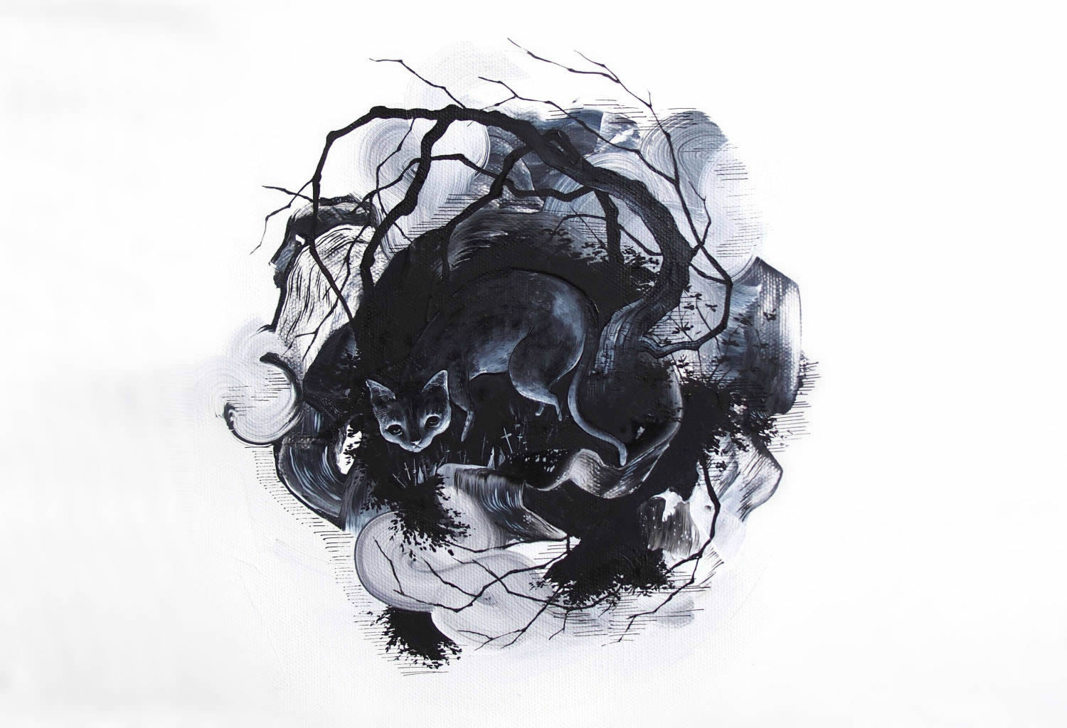 晚上一个人看会毛毛的?让人不寒而栗的异色暗黑插画