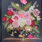 Floral Ribbon Embroidery Vase by Lubov Gorchakova