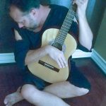 Old Man Trying to Play Guitar by Jennifer Goins