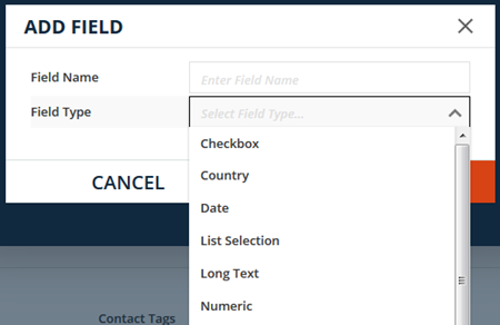 add field screen