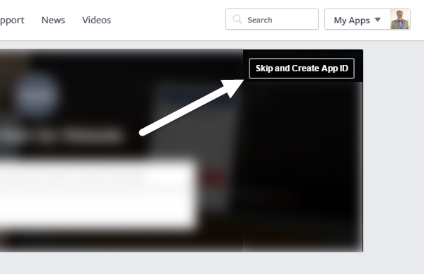 skip and create app id