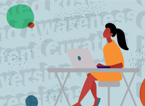 Woman on Computer Vector Art