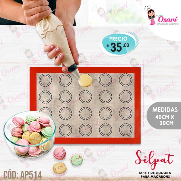 SILPAT TAPETE DE SILICONA PARA MACARONS Osari