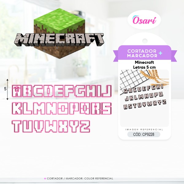 LETRAS 3CM MINECRAF