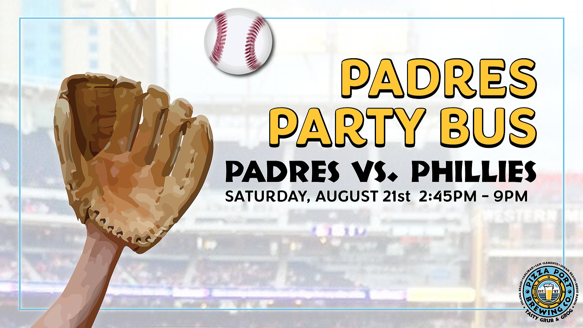 Pizza Port Padres Party Bus Phillies Vs. Padres