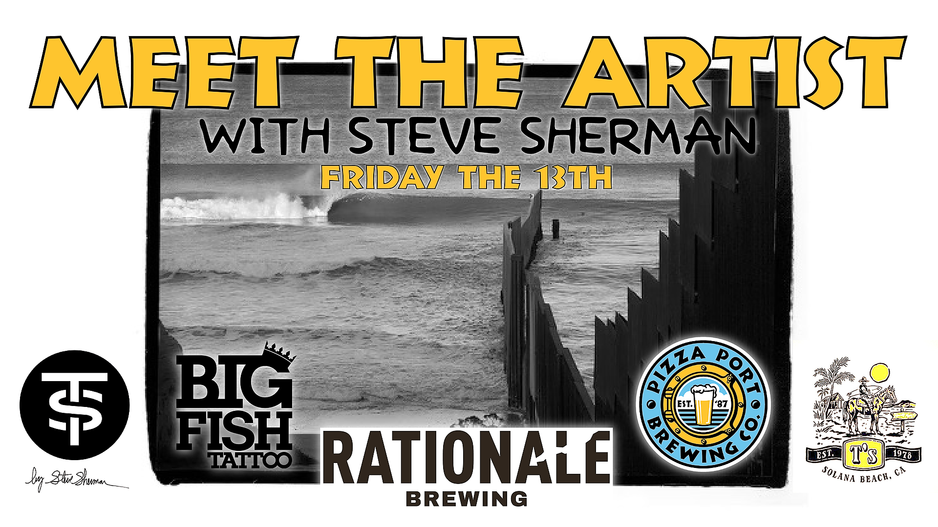 Meet the Artist with Steve Sherman at Pizza Port Solana Beach