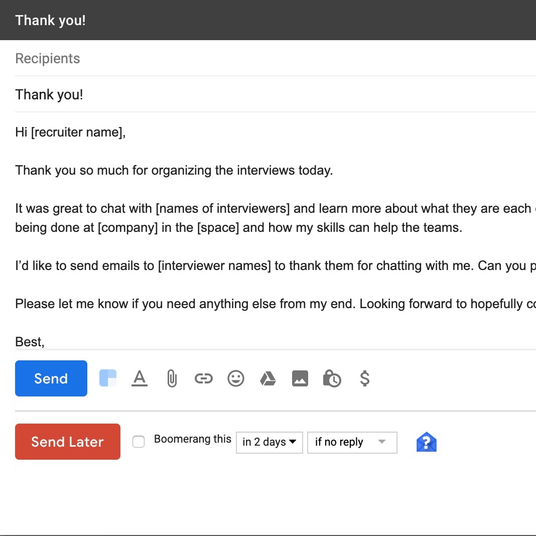 How to write good follow up emails after the interview (with email