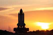 Photo of space shuttle Endeavor launching