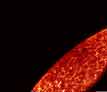 Picture of the planet Mercury black against sun
