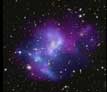 Picture of blue and purple galaxy cluster