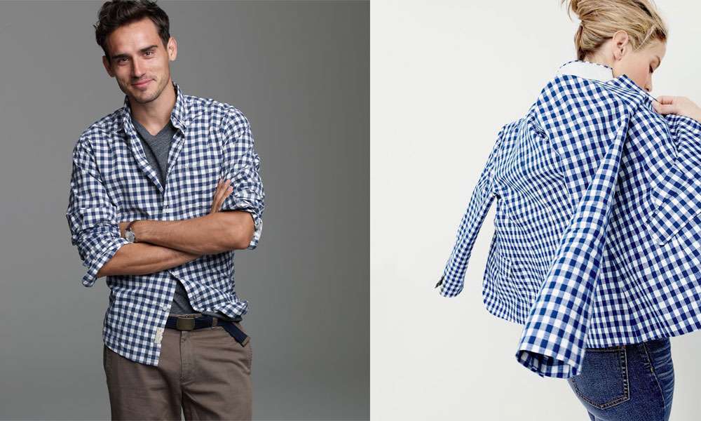j. crew gingham plaid shirt