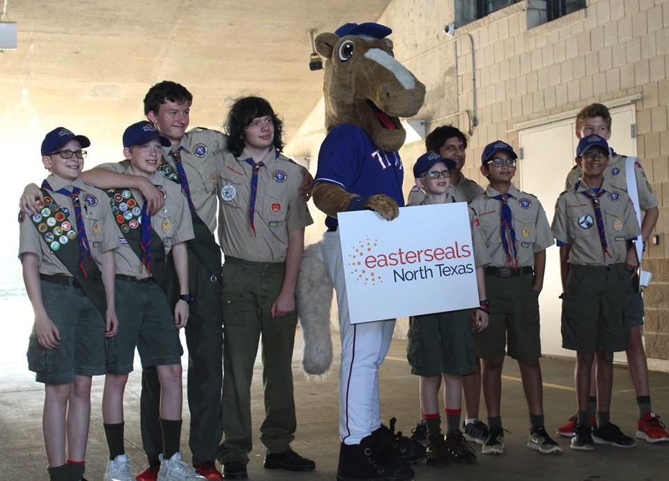 Scouts, Boy Scouts, Troop 181, community service, Easter Seals Walk With Me, Globe Life Park