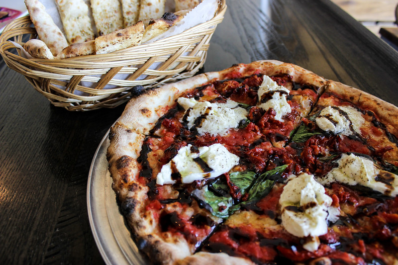 dough pizzeria, pizza, plano, burrata, cheese