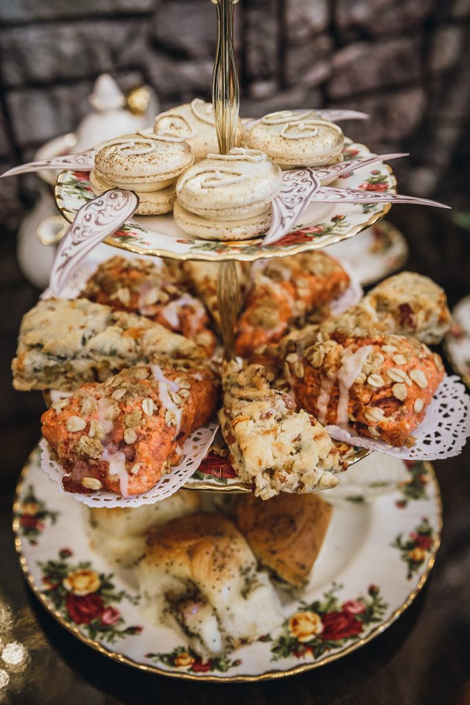 pastries at high tea Castle Hills bakery near me Golden snitch macarons at The London Baker's Harry Potter high tea