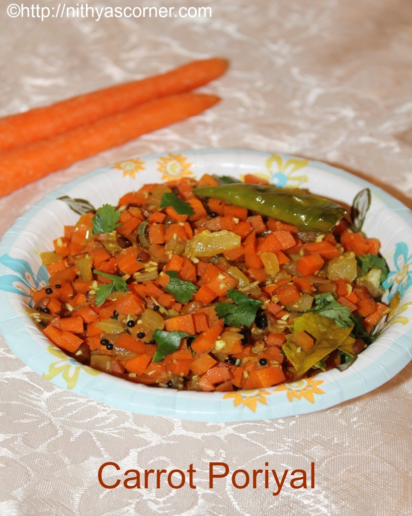 Carrot poriyal recipe, carrot stir fry recipe easy carrot poriyal recipe
