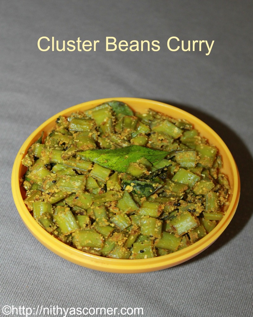 Cluster beans curry, kothavarangai poriyal recipe Cluster beans curry, kothavarangai poriyal recipe