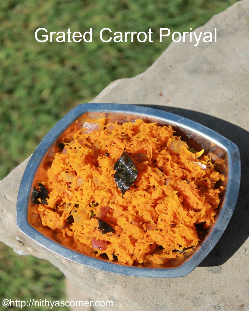 Grated carrot poriyal recipe Grated carrot poriyal recipe