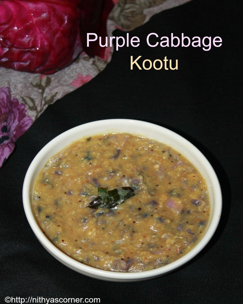 Purple cabbage kootu recipe, easy cabbage kootu recipe Purple cabbage kootu recipe, easy cabbage kootu recipe