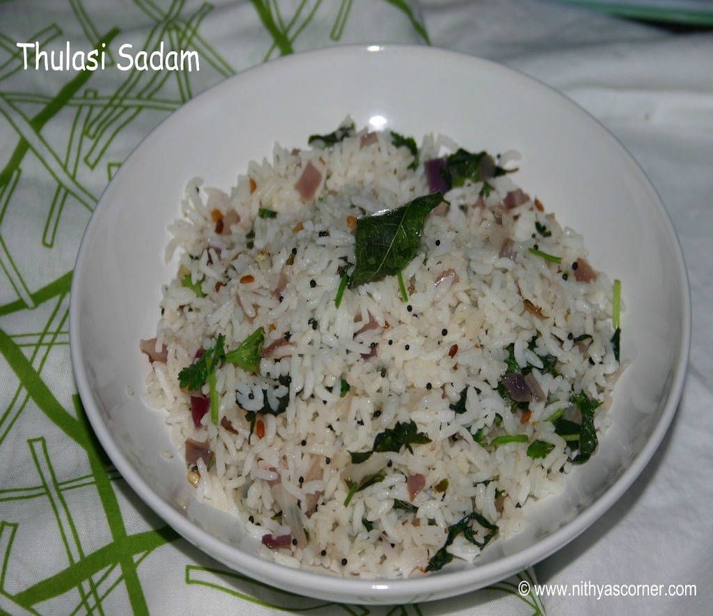 Thulasi Sadam, Basil Rice Recipe Thulasi Sadam, Basil Rice Recipe