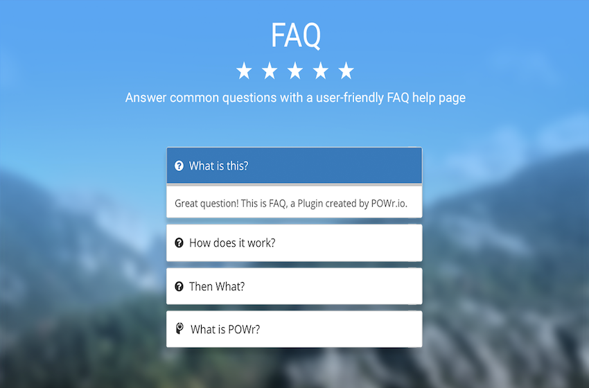 FAQ Screenshot