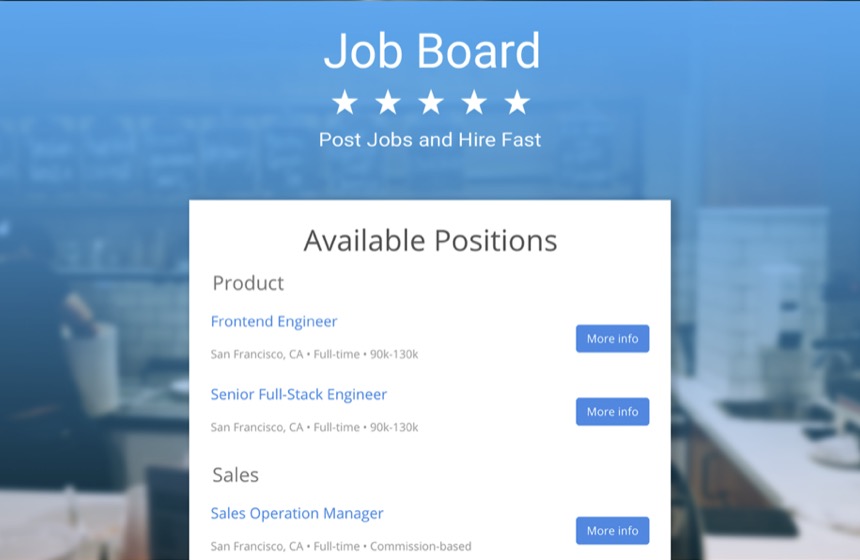 Job Board Screenshot