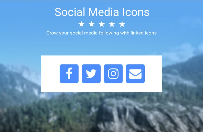 Social Media Icons Screenshot