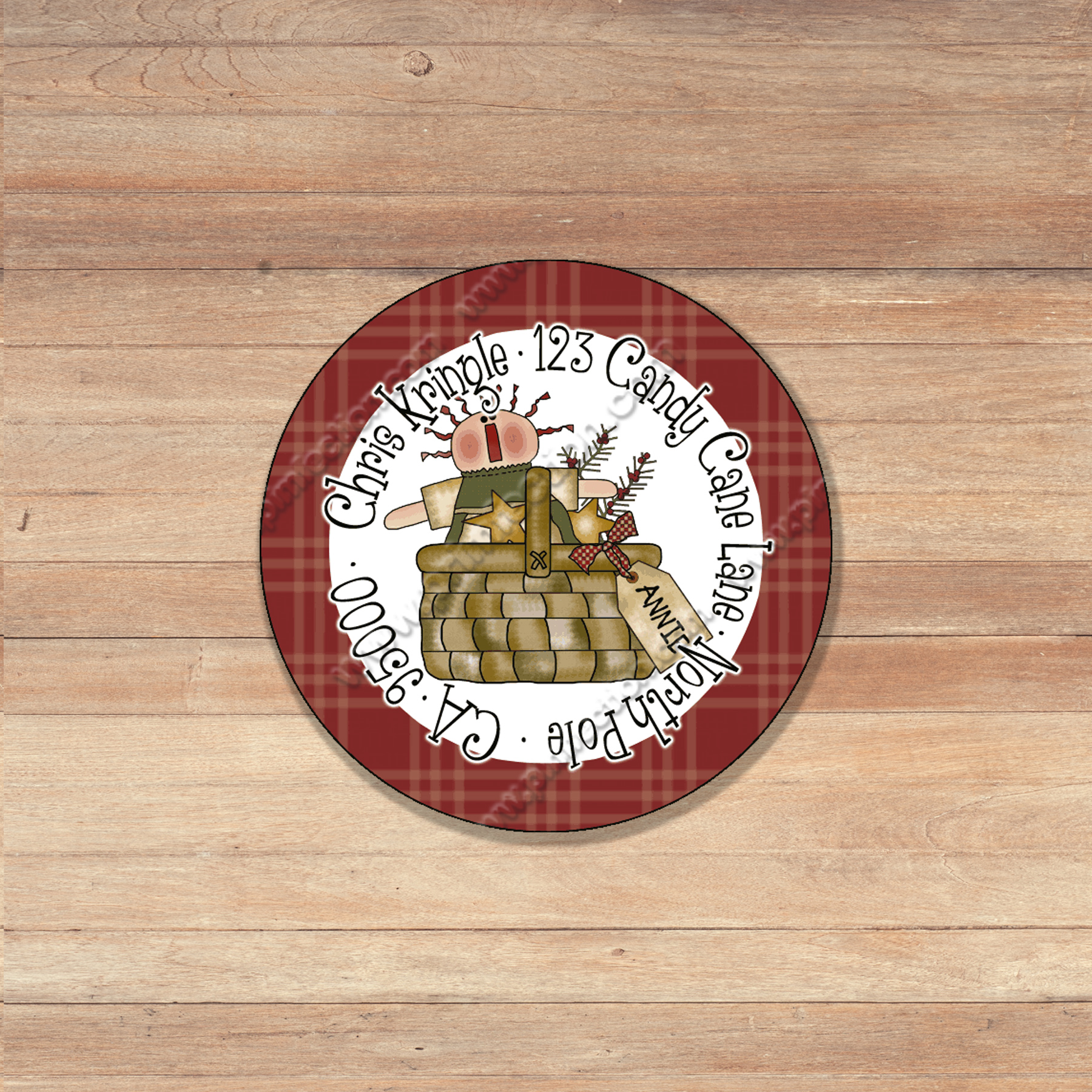 personalized round holiday christmas winter 1 return address labels