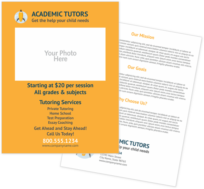 Pencil Tutoring Flyers 