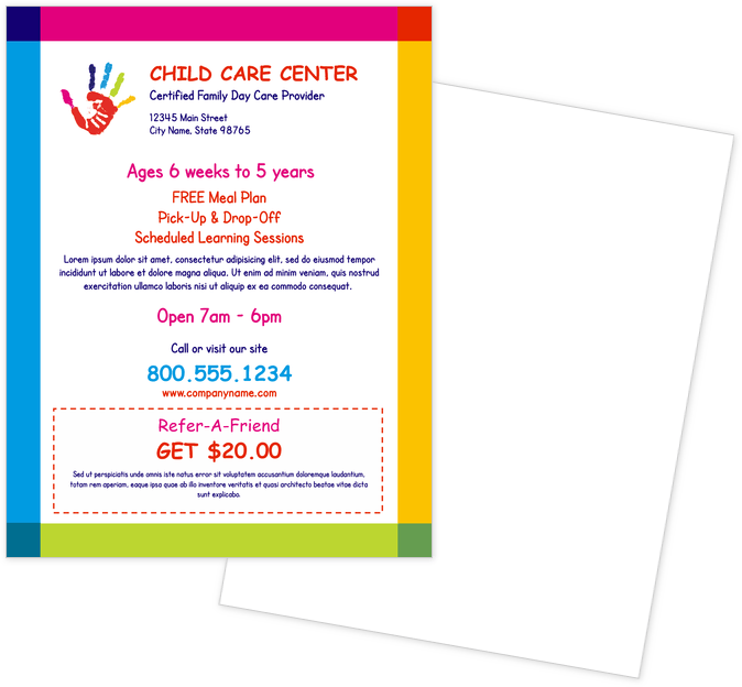 Hand paint childcare Flyers