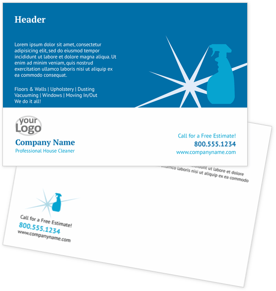 Cleaning Postcard Templates