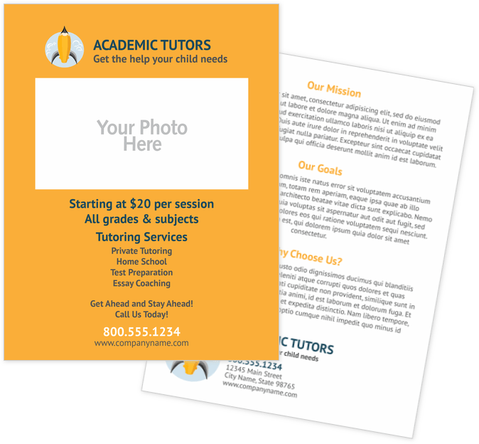 pencil tutoring flyers