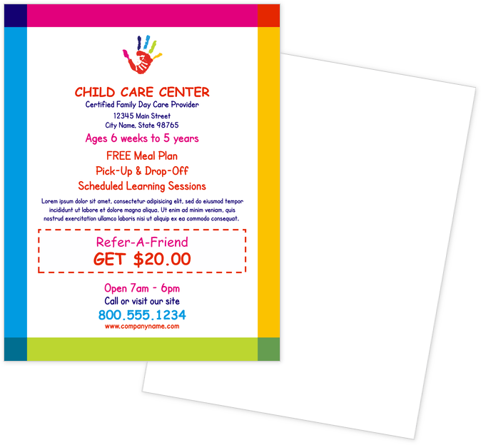 hand paint childcare flyers