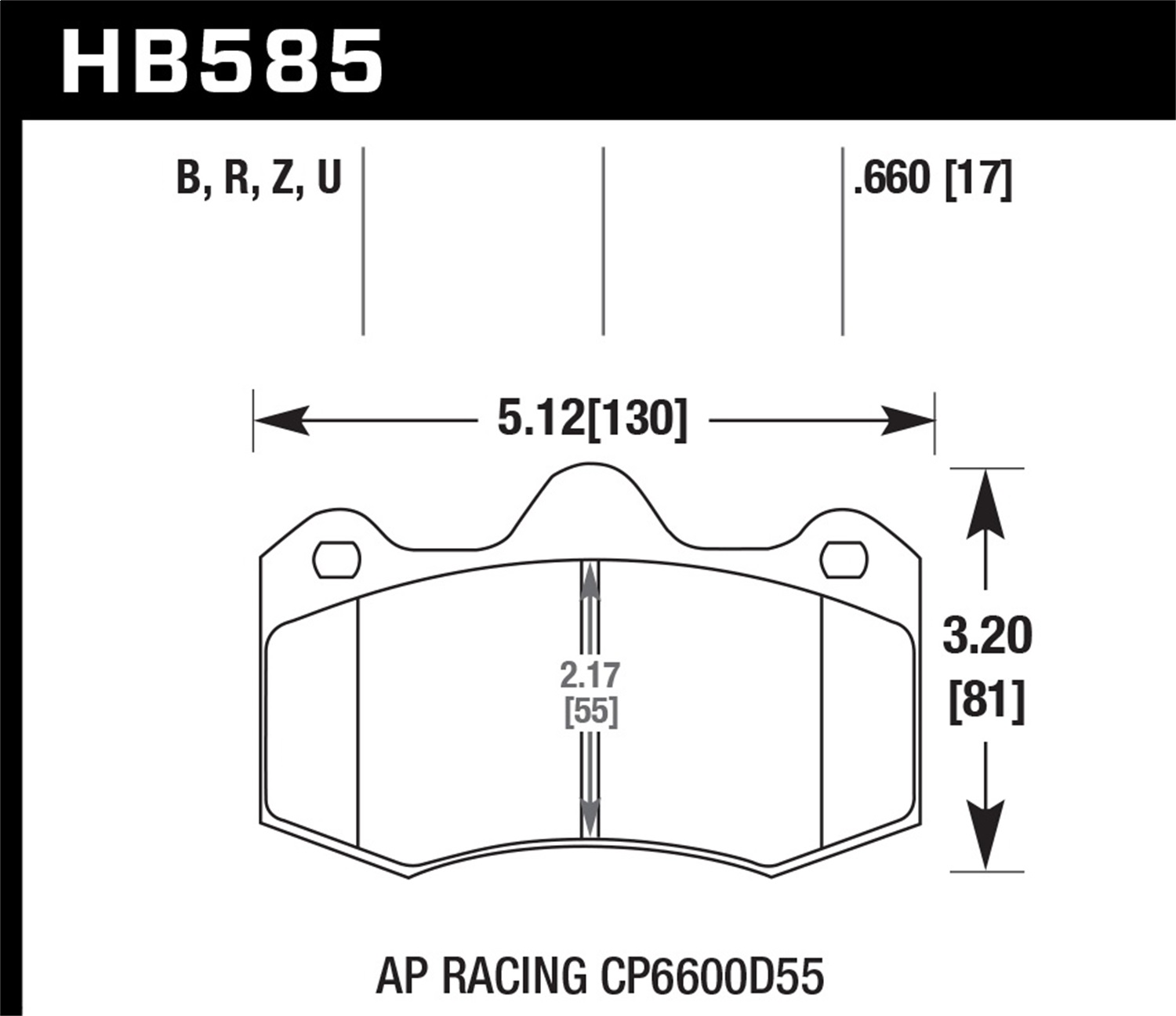 For McLaren MP4-12C 12-14 Hawk HB586Z.660 Performance Ceramic Rear Brake Pads