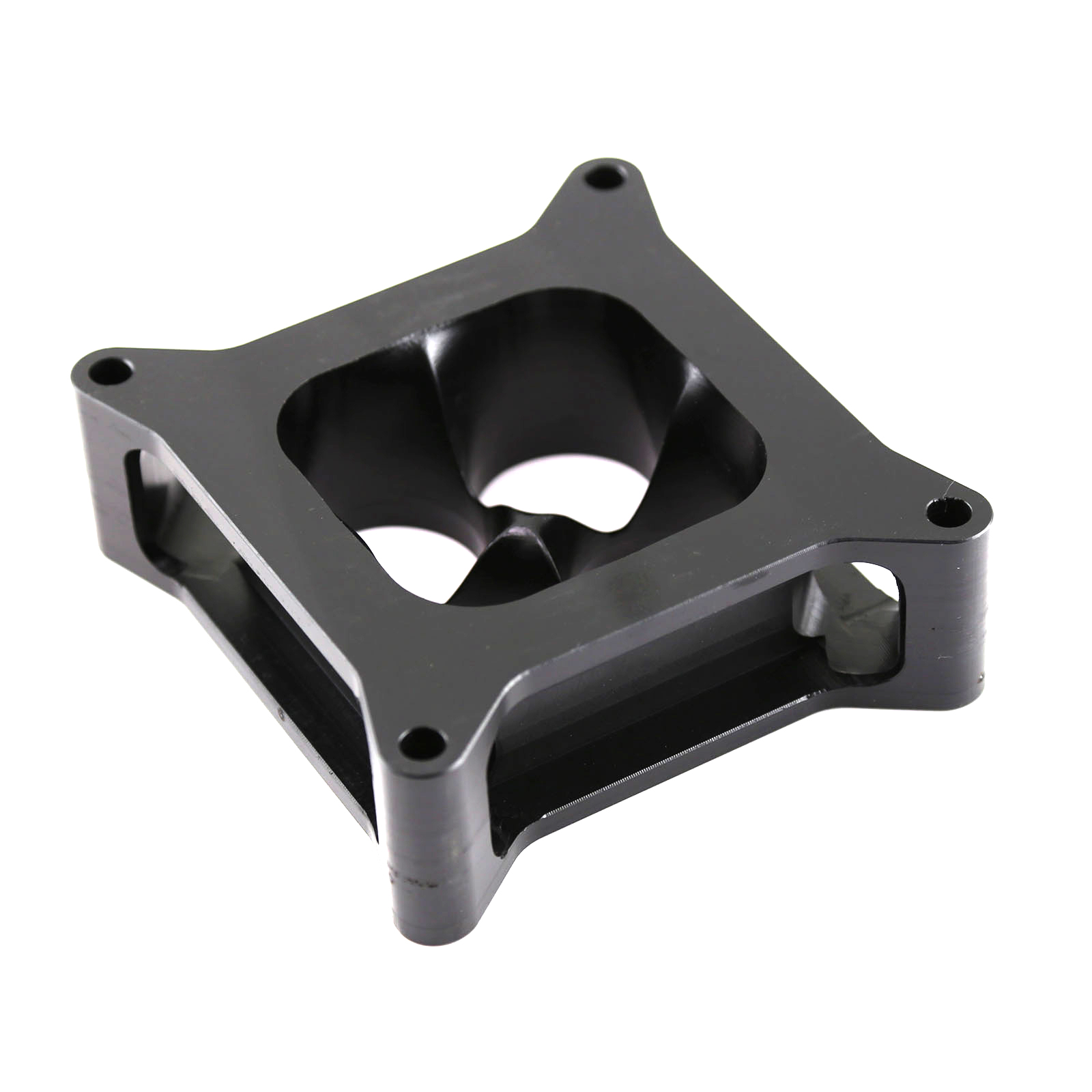 Speedmaster® PCE120.1009.02 2" Aluminum 4150 CNC Machined Carburetor Spacer Square Bore 4 Port - Black