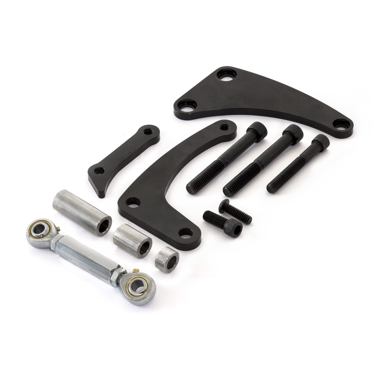 Chevy SBC 350 Short Water Pump Swp Aluminum Alternator Bracket Kit Black
