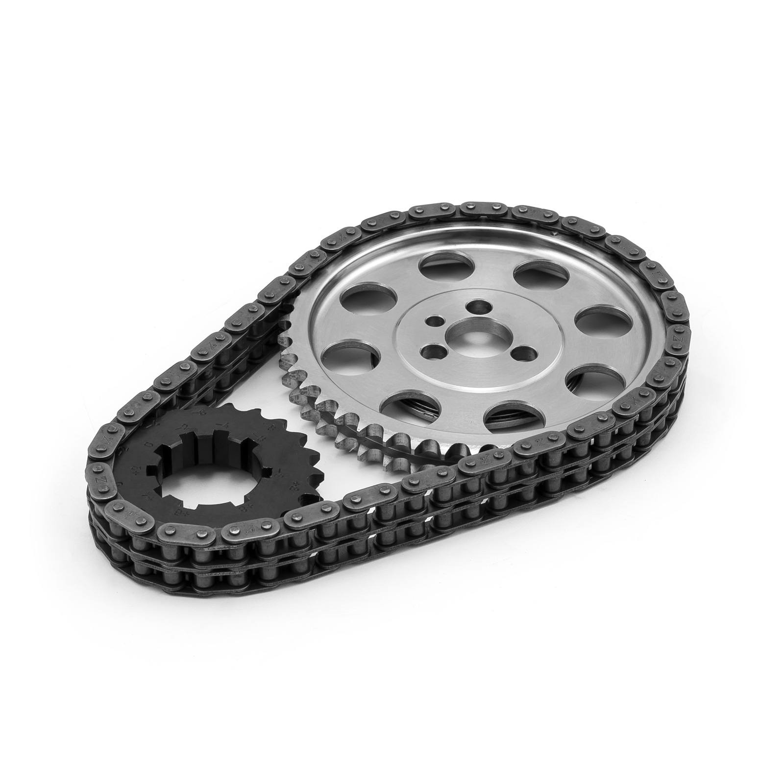 Chevy SBC 350 Double Roller 9 Keyway Billet Steel Timing Chain Kit (Tor/Brg)