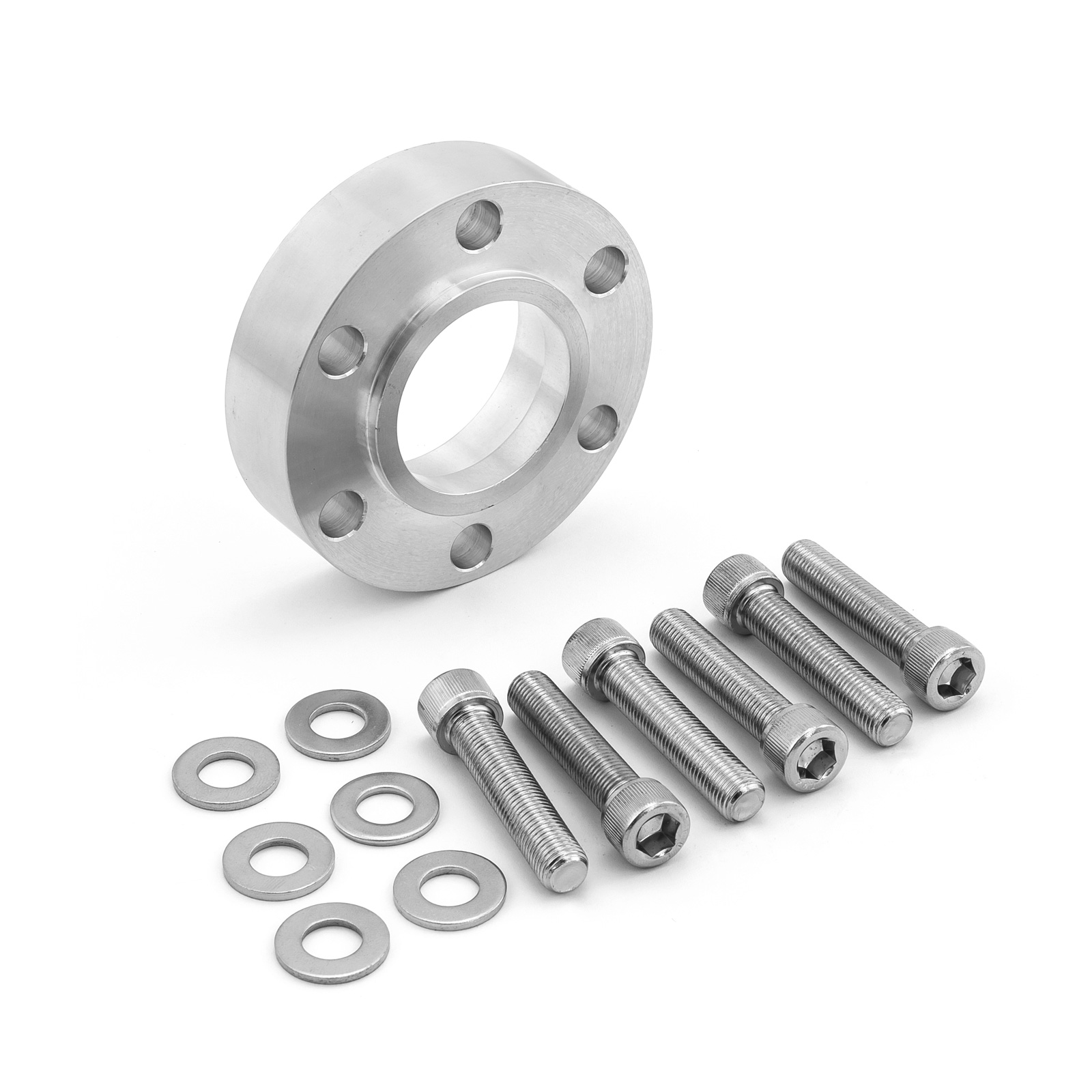 Supercharger Snout / Crank Pulley Spacer w/ Hardware Billet Aluminum 1.060." Thick