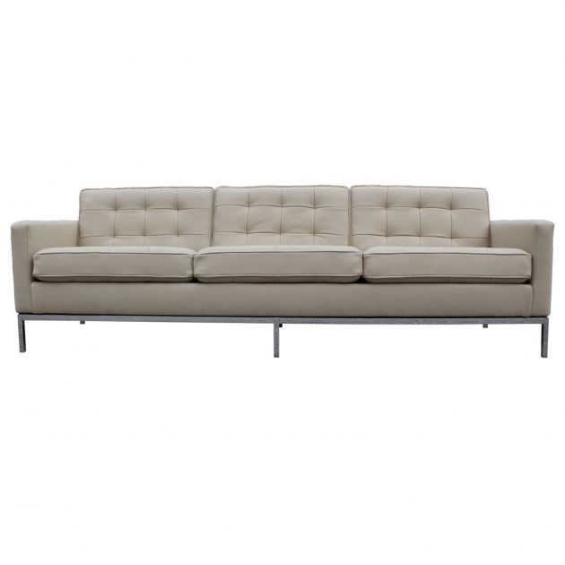 Florence Knoll Sofa Upholstered in Neutral Divina Wool