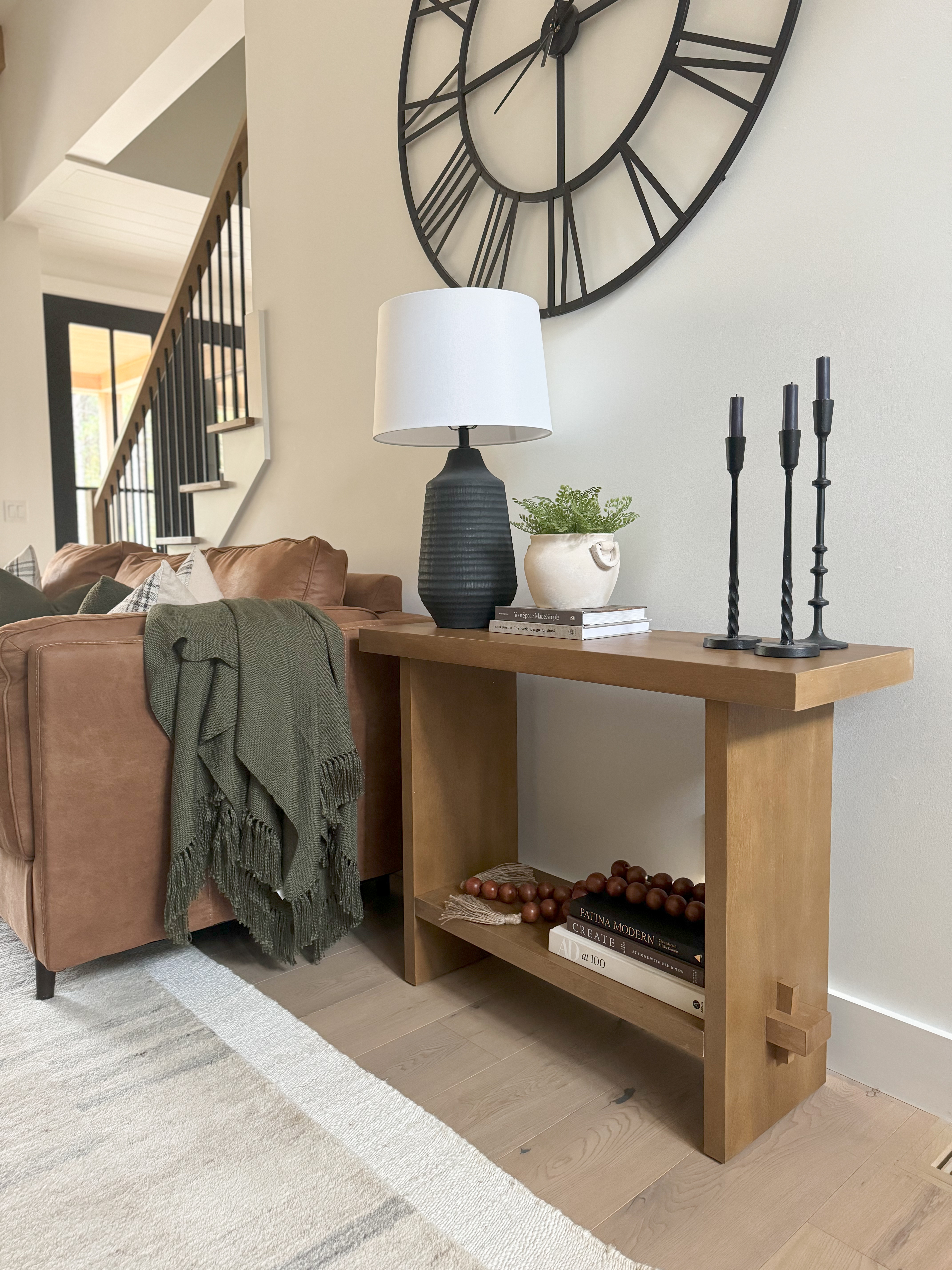 Virgo Wood Modern Farmhouse Brown Console Sofa Table | Nathan James