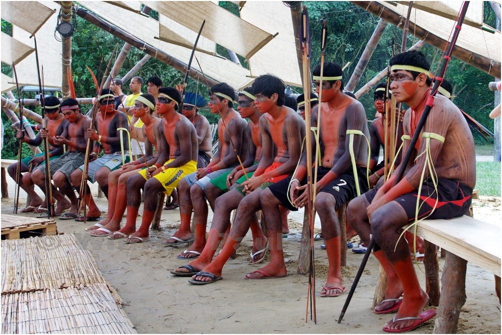 An indigenous delegation at the 2012 Kari-Oca event, which ran parallel to the Rio+20 Conference. © Wilfred Paulse