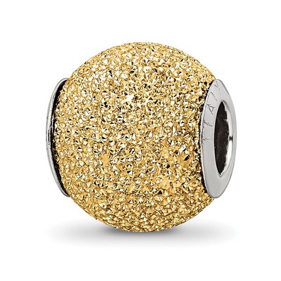 Sterling Silver Reflections Gold-plated Laser Cut Bead