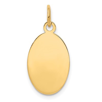 14k Plain .027 Gauge Engravable Oval 19x11mm Disc Charm