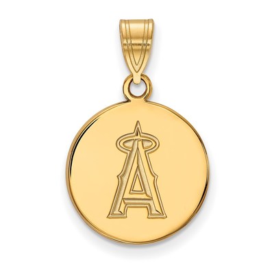 14k Gold MLB LogoArt Los Angeles Angels Medium Disc Pendant