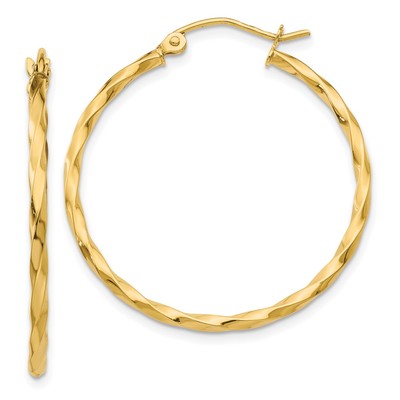 14k Twist Polished Hoop Earring