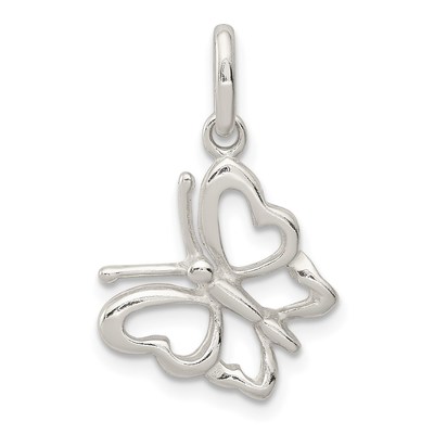 Sterling Silver Polished Butterfly Charm