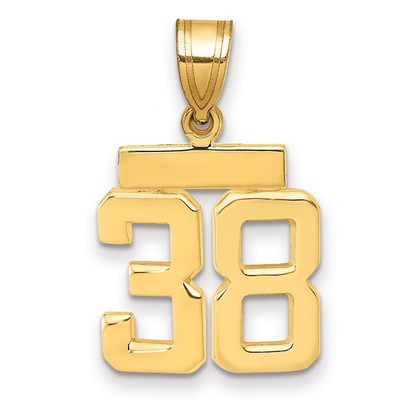 14k Small Polished Number 38 Charm
