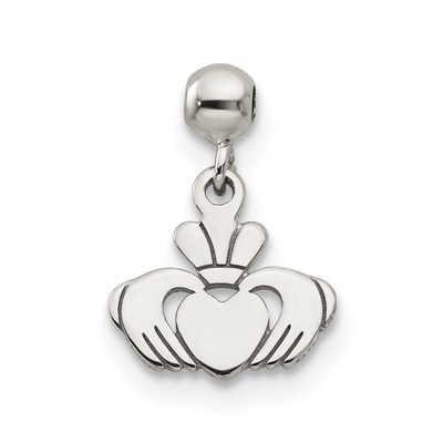 Mio Memento Sterling Silver Dangle Claddagh Charm