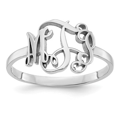 14k White Gold Monogram Ring