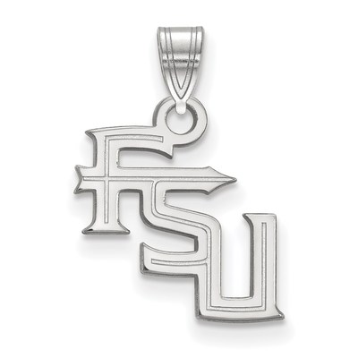 10k White Gold LogoArt Florida State University Small Pendant